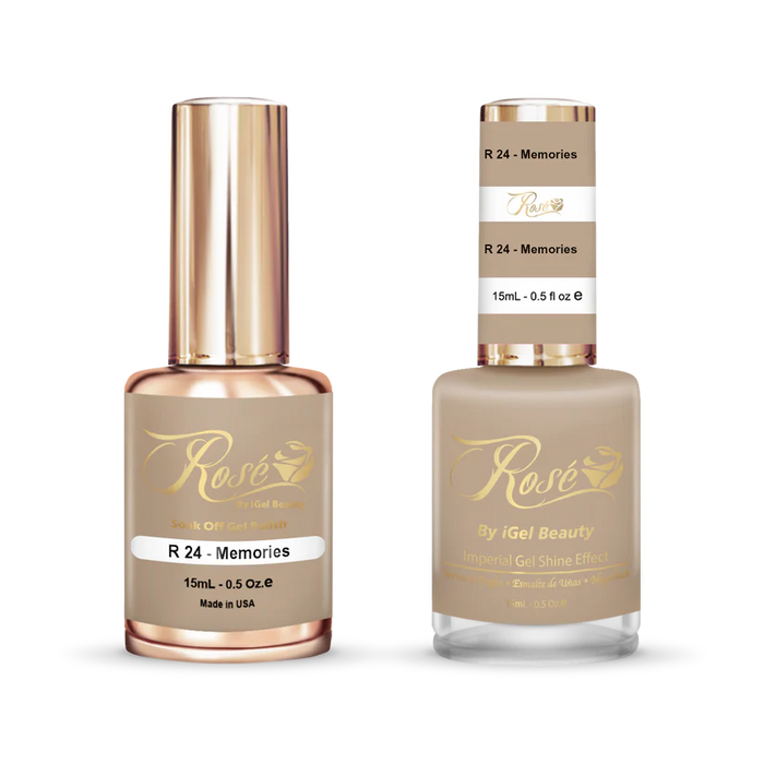 iGel 0.5oz, ROSE Collection, Gel Polish + Nail Lacquer, #024, Memories