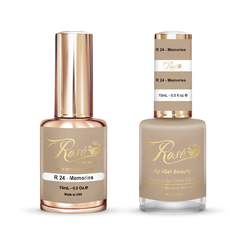 iGel 0.5oz, ROSE Collection, Gel Polish + Nail Lacquer, #024, Memories