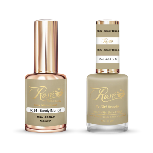 iGel 0.5oz, ROSE Collection, Gel Polish + Nail Lacquer, #026, Sandy Blonde