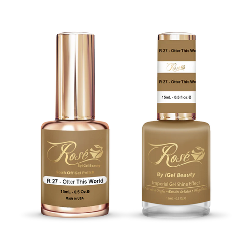 iGel 0.5oz, ROSE Collection, Gel Polish + Nail Lacquer, #027, Otter This World