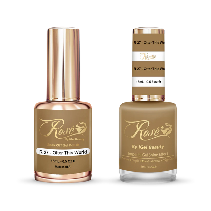 iGel 0.5oz, ROSE Collection, Gel Polish + Nail Lacquer, #027, Otter This World