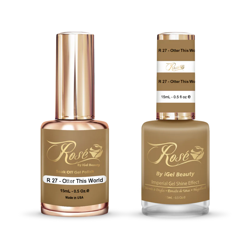 iGel 0.5oz, ROSE Collection, Gel Polish + Nail Lacquer, #027, Otter This World