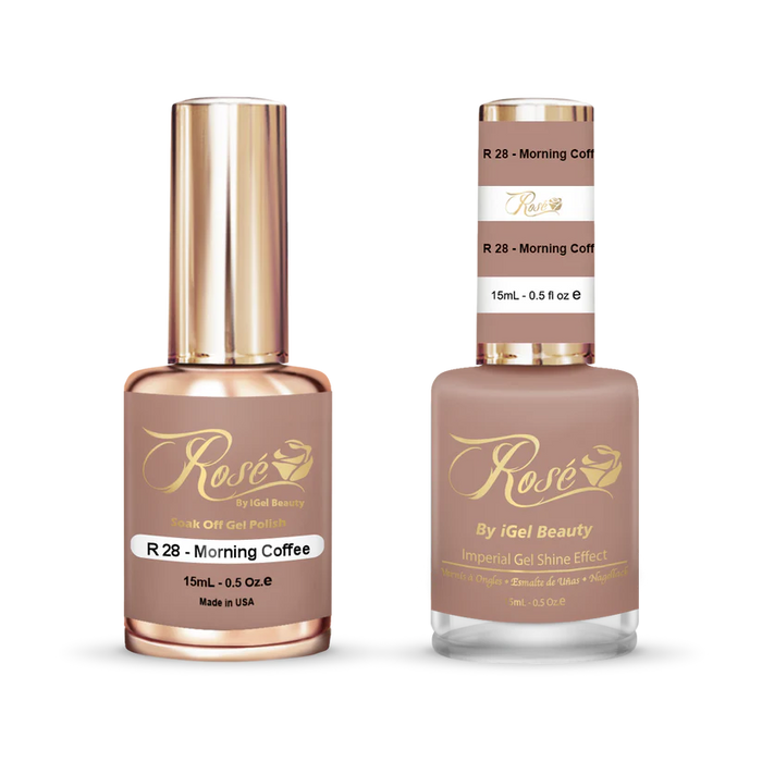 iGel 0.5oz, ROSE Collection, Gel Polish + Nail Lacquer, #028, Morning Coffee