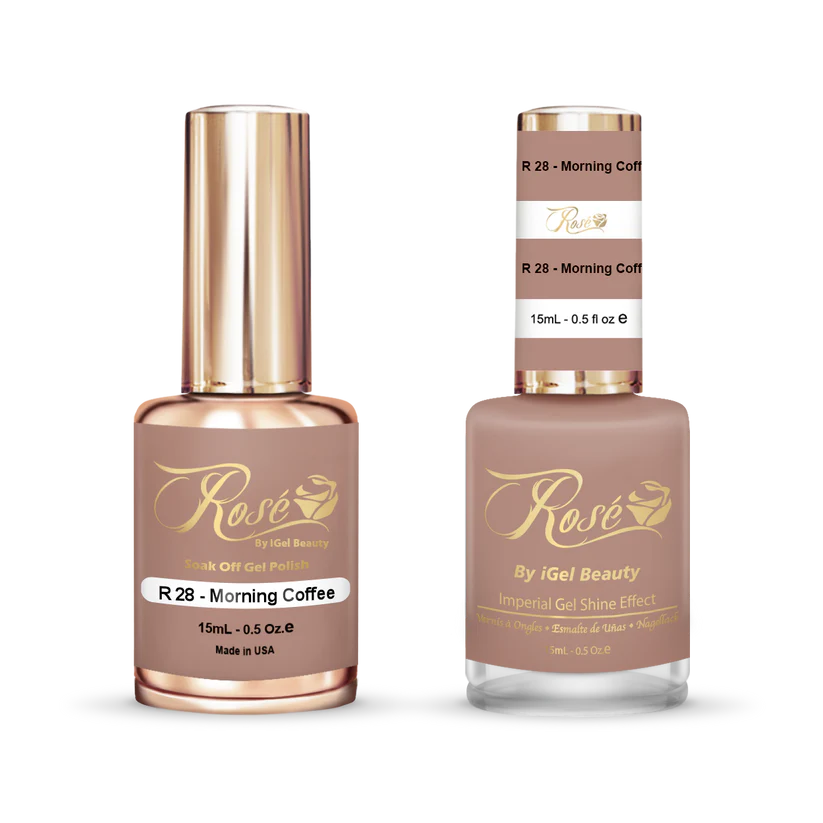 iGel 0.5oz, ROSE Collection, Gel Polish + Nail Lacquer, #028, Morning Coffee