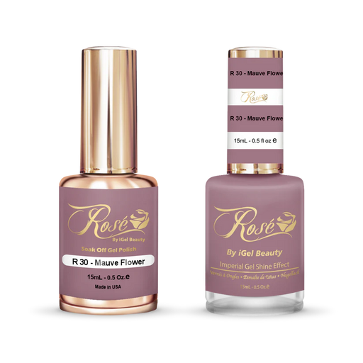 iGel 0.5oz, ROSE Collection, Gel Polish + Nail Lacquer, #030, Mauve Flower