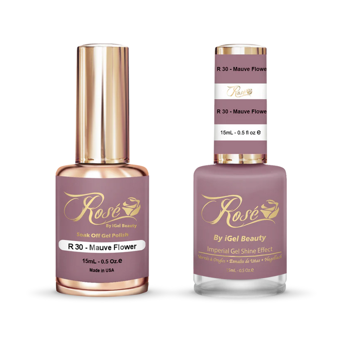 iGel 0.5oz, ROSE Collection, Gel Polish + Nail Lacquer, #030, Mauve Flower
