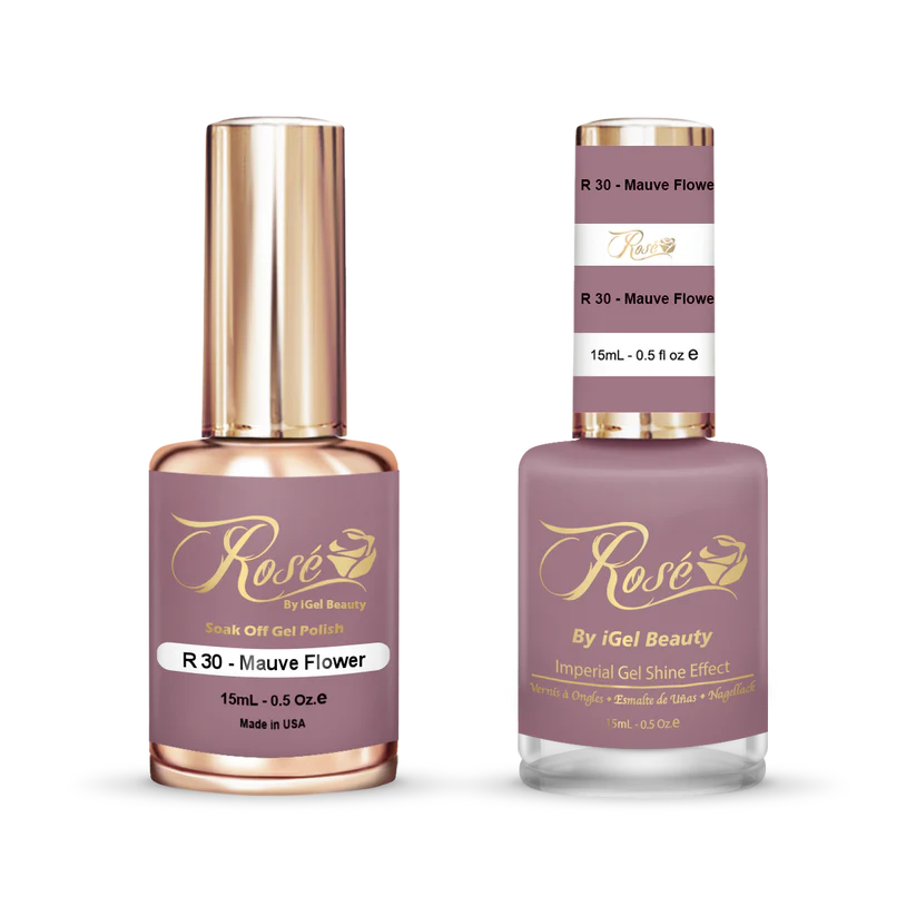 iGel 0.5oz, ROSE Collection, Gel Polish + Nail Lacquer, #030, Mauve Flower