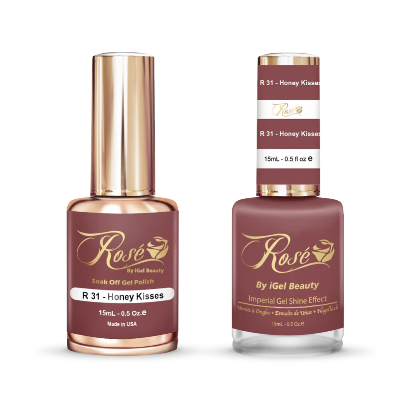 iGel 0.5oz, ROSE Collection, Gel Polish + Nail Lacquer, #031, Honey Kisses