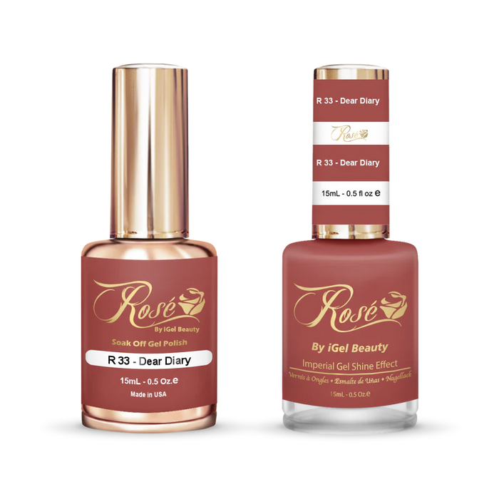 iGel 0.5oz, ROSE Collection, Gel Polish + Nail Lacquer, #033, Dear Diary