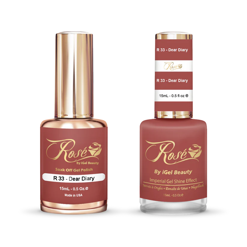 iGel 0.5oz, ROSE Collection, Gel Polish + Nail Lacquer, #033, Dear Diary
