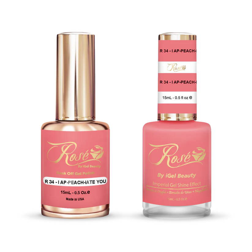 iGel 0.5oz, ROSE Collection, Gel Polish + Nail Lacquer, #034, I Ap-peach-iate You