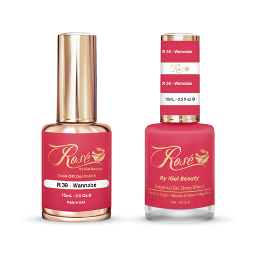 iGel 0.5oz, ROSE Collection, Gel Polish + Nail Lacquer, #039, Wannabe