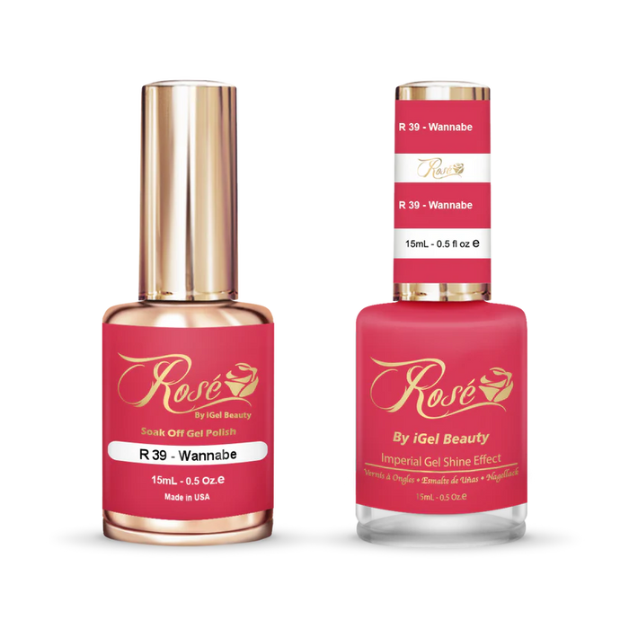 iGel 0.5oz, ROSE Collection, Gel Polish + Nail Lacquer, #039, Wannabe