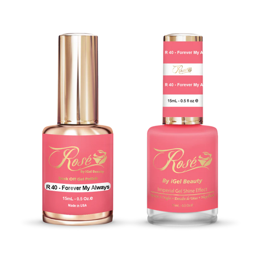 iGel 0.5oz, ROSE Collection, Gel Polish + Nail Lacquer, #040, Forever My Always