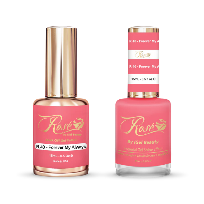 iGel 0.5oz, ROSE Collection, Gel Polish + Nail Lacquer, #040, Forever My Always