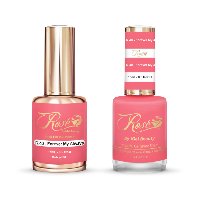 iGel 0.5oz, ROSE Collection, Gel Polish + Nail Lacquer, #040, Forever My Always