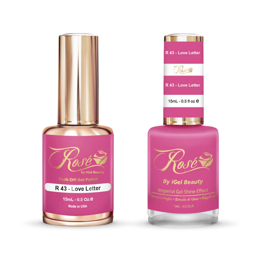 iGel 0.5oz, ROSE Collection, Gel Polish + Nail Lacquer, #043, Love Letter