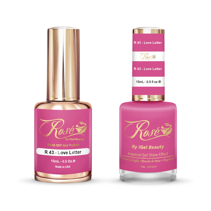 iGel 0.5oz, ROSE Collection, Gel Polish + Nail Lacquer, #043, Love Letter