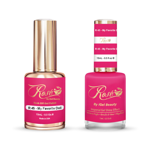 iGel 0.5oz, ROSE Collection, Gel Polish + Nail Lacquer, #045, My Favorite Doll