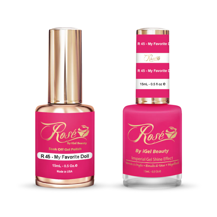 iGel 0.5oz, ROSE Collection, Gel Polish + Nail Lacquer, #045, My Favorite Doll