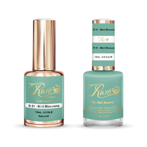 iGel 0.5oz, ROSE Collection, Gel Polish + Nail Lacquer, #051, Mint Blossoms