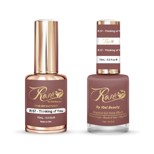 iGel 0.5oz, ROSE Collection, Gel Polish + Nail Lacquer, #057, Thinking Of You