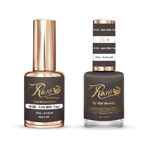 iGel 0.5oz, ROSE Collection, Gel Polish + Nail Lacquer, #058, Safe With You