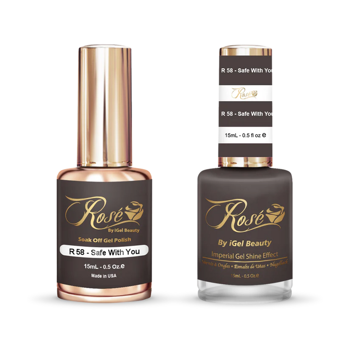 iGel 0.5oz, ROSE Collection, Gel Polish + Nail Lacquer, #058, Safe With You
