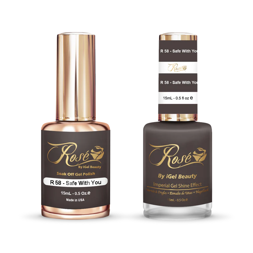 iGel 0.5oz, ROSE Collection, Gel Polish + Nail Lacquer, #058, Safe With You
