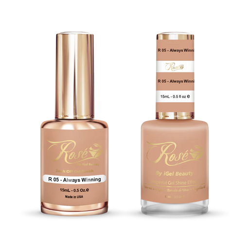 iGel 0.5oz, ROSE Collection, Gel Polish + Nail Lacquer, #005, Always Winning
