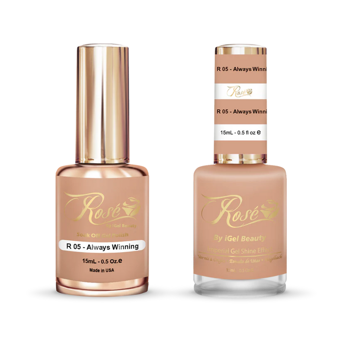 iGel 0.5oz, ROSE Collection, Gel Polish + Nail Lacquer, #005, Always Winning