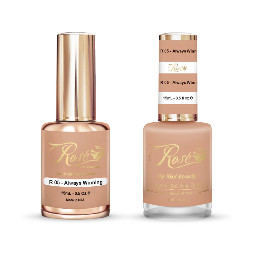 iGel 0.5oz, ROSE Collection, Gel Polish + Nail Lacquer, #005, Always Winning