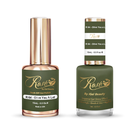 iGel 0.5oz, ROSE Collection, Gel Polish + Nail Lacquer, #064, Olive You A Lot