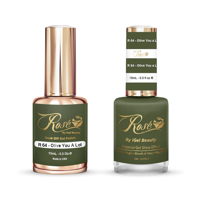 iGel 0.5oz, ROSE Collection, Gel Polish + Nail Lacquer, #064, Olive You A Lot