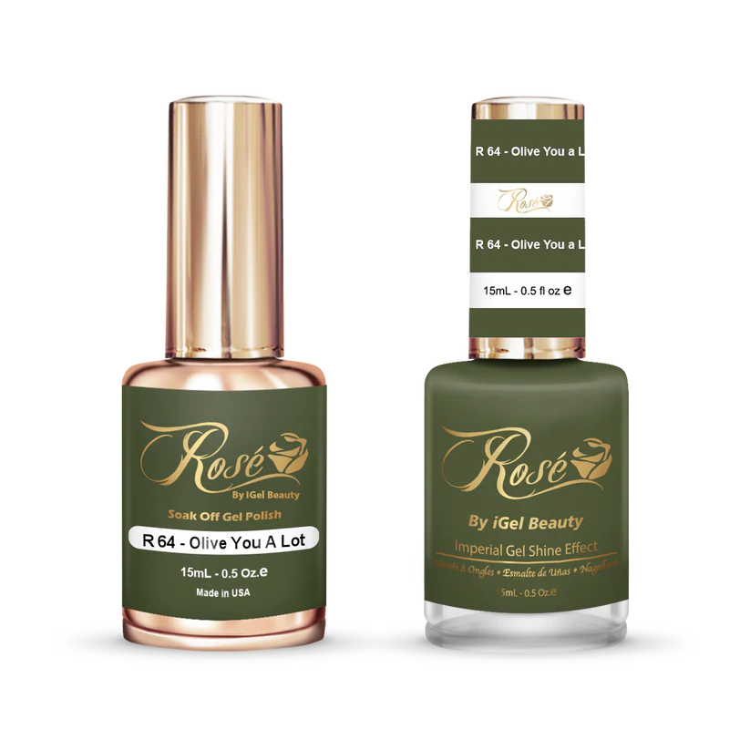 iGel 0.5oz, ROSE Collection, Gel Polish + Nail Lacquer, #064, Olive You A Lot