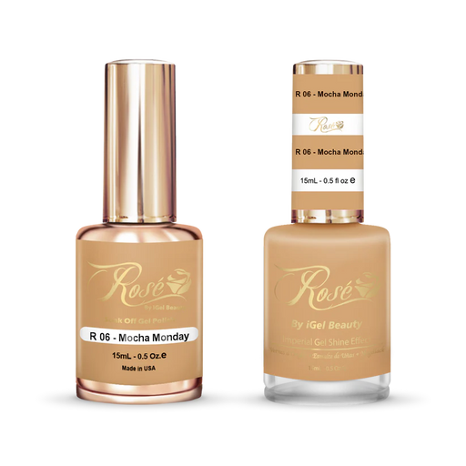 iGel 0.5oz, ROSE Collection, Gel Polish + Nail Lacquer, #006, Mocha Monday