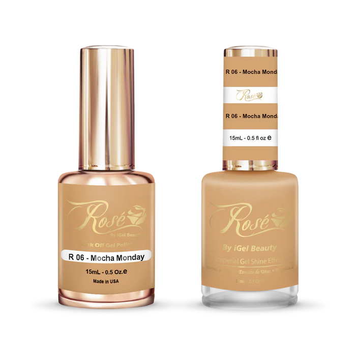 iGel 0.5oz, ROSE Collection, Gel Polish + Nail Lacquer, #006, Mocha Monday