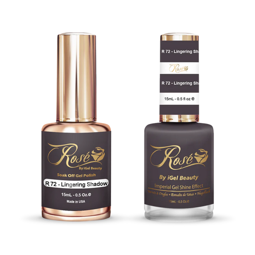 iGel 0.5oz, ROSE Collection, Gel Polish + Nail Lacquer, #072, Lingering Shadow