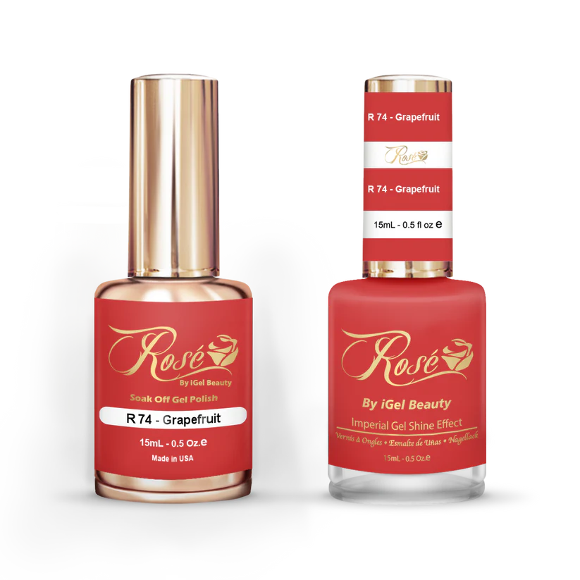 iGel 0.5oz, ROSE Collection, Gel Polish + Nail Lacquer, #074, Grapefruit