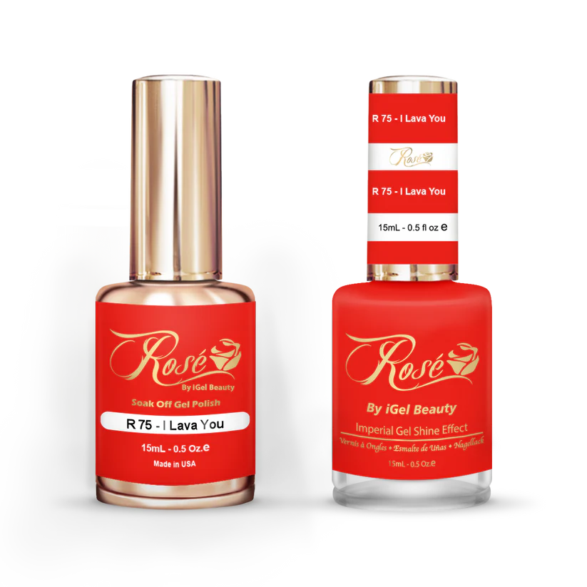 iGel 0.5oz, ROSE Collection, Gel Polish + Nail Lacquer, #075, I Lava You