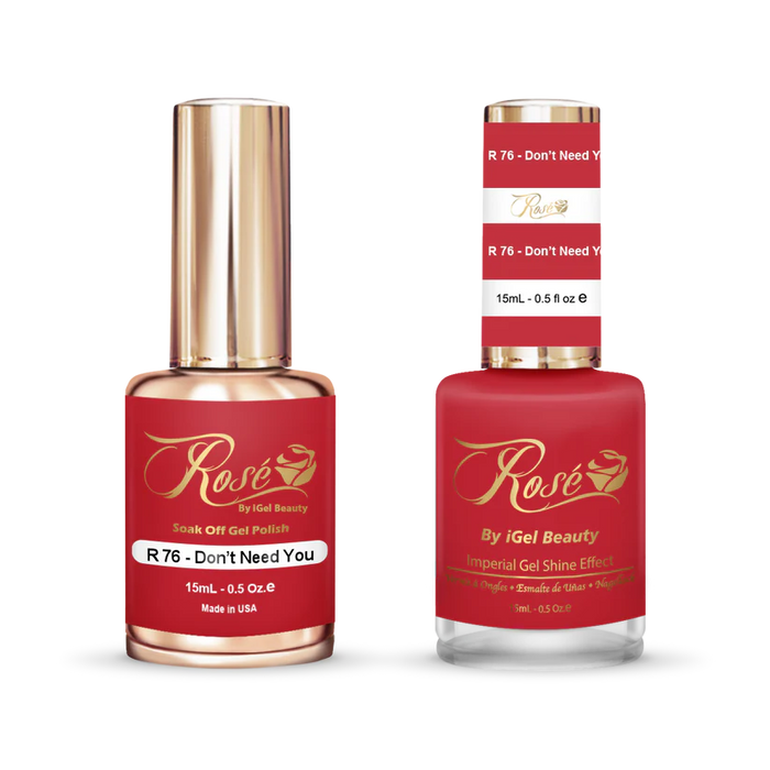 iGel 0.5oz, ROSE Collection, Gel Polish + Nail Lacquer, #076, Don't Need You