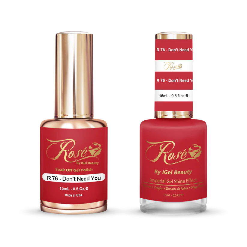 iGel 0.5oz, ROSE Collection, Gel Polish + Nail Lacquer, #076, Don't Need You