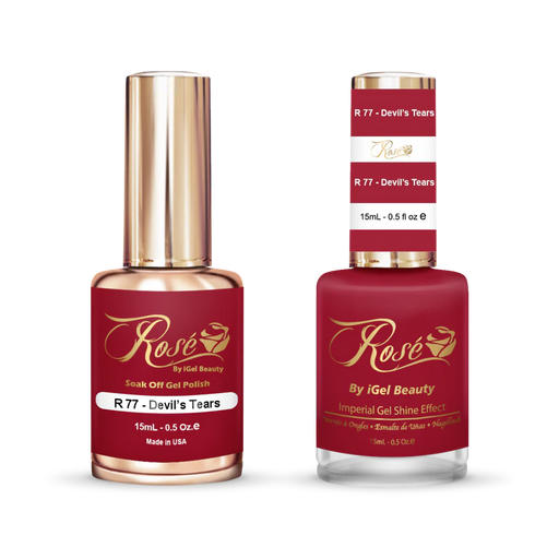 iGel 0.5oz, ROSE Collection, Gel Polish + Nail Lacquer, #077, Devil's Tears