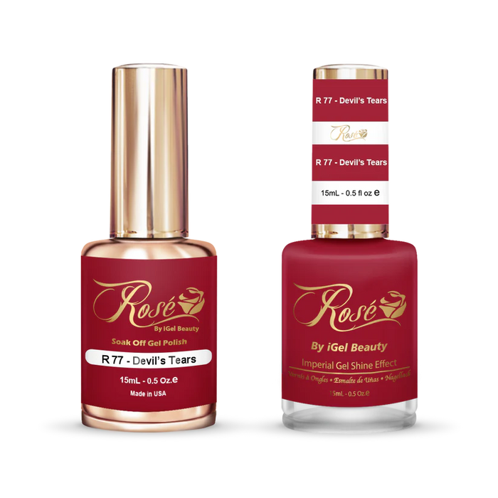 iGel 0.5oz, ROSE Collection, Gel Polish + Nail Lacquer, #077, Devil's Tears