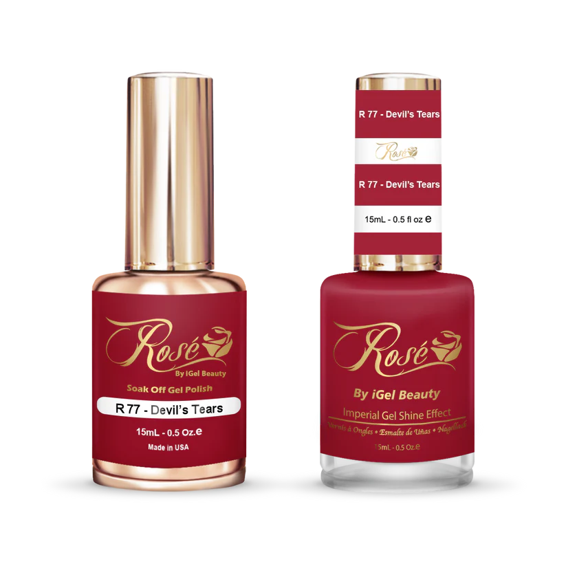 iGel 0.5oz, ROSE Collection, Gel Polish + Nail Lacquer, #077, Devil's Tears
