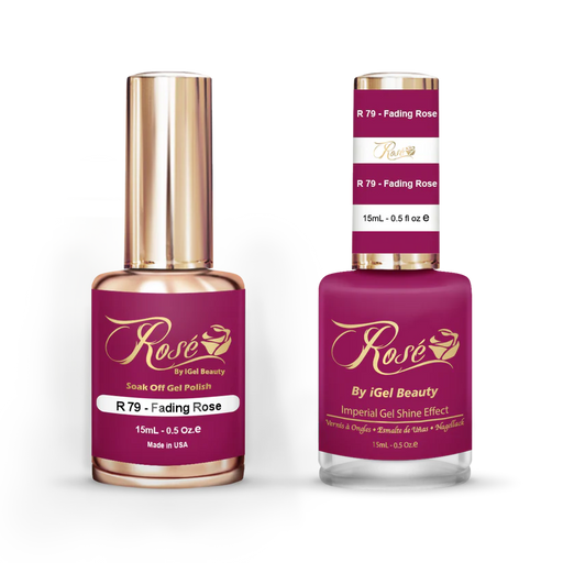 iGel 0.5oz, ROSE Collection, Gel Polish + Nail Lacquer, #079, Fading Rose