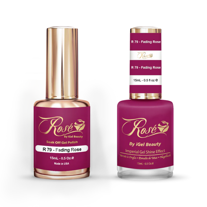 iGel 0.5oz, ROSE Collection, Gel Polish + Nail Lacquer, #079, Fading Rose