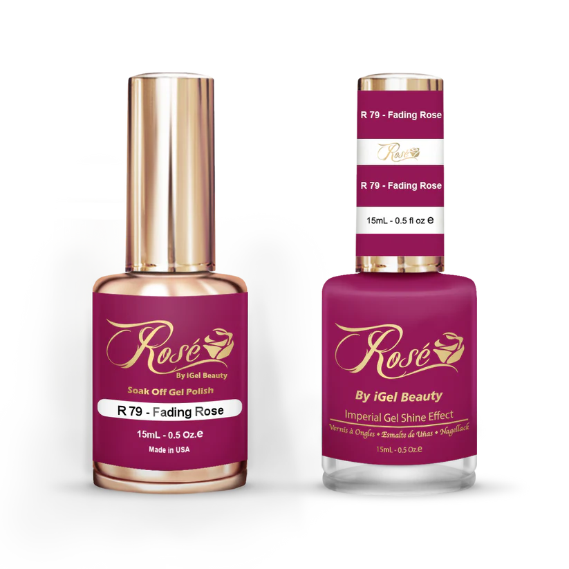 iGel 0.5oz, ROSE Collection, Gel Polish + Nail Lacquer, #079, Fading Rose