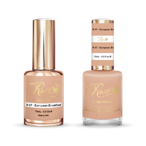 iGel 0.5oz, ROSE Collection, Gel Polish + Nail Lacquer, #007, European Breakfast