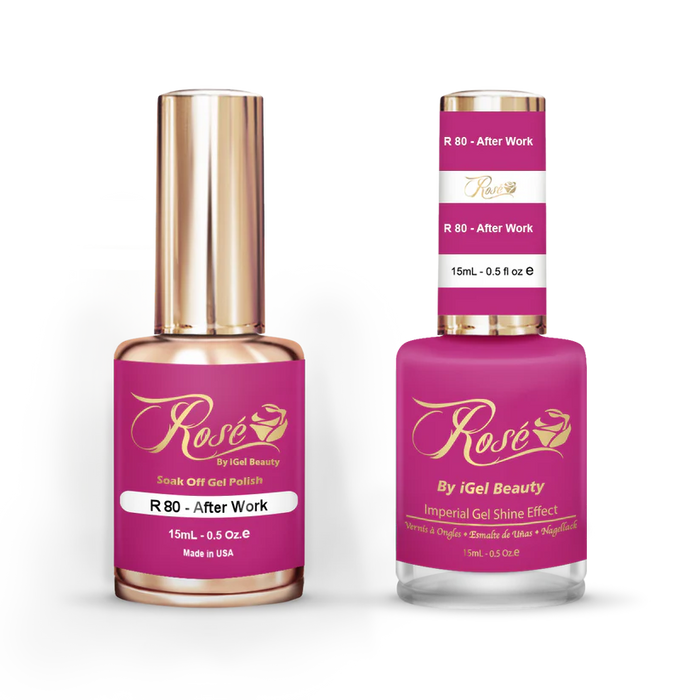 iGel 0.5oz, ROSE Collection, Gel Polish + Nail Lacquer, #080, After Work